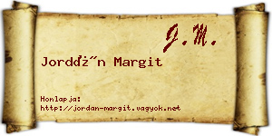 Jordán Margit névjegykártya